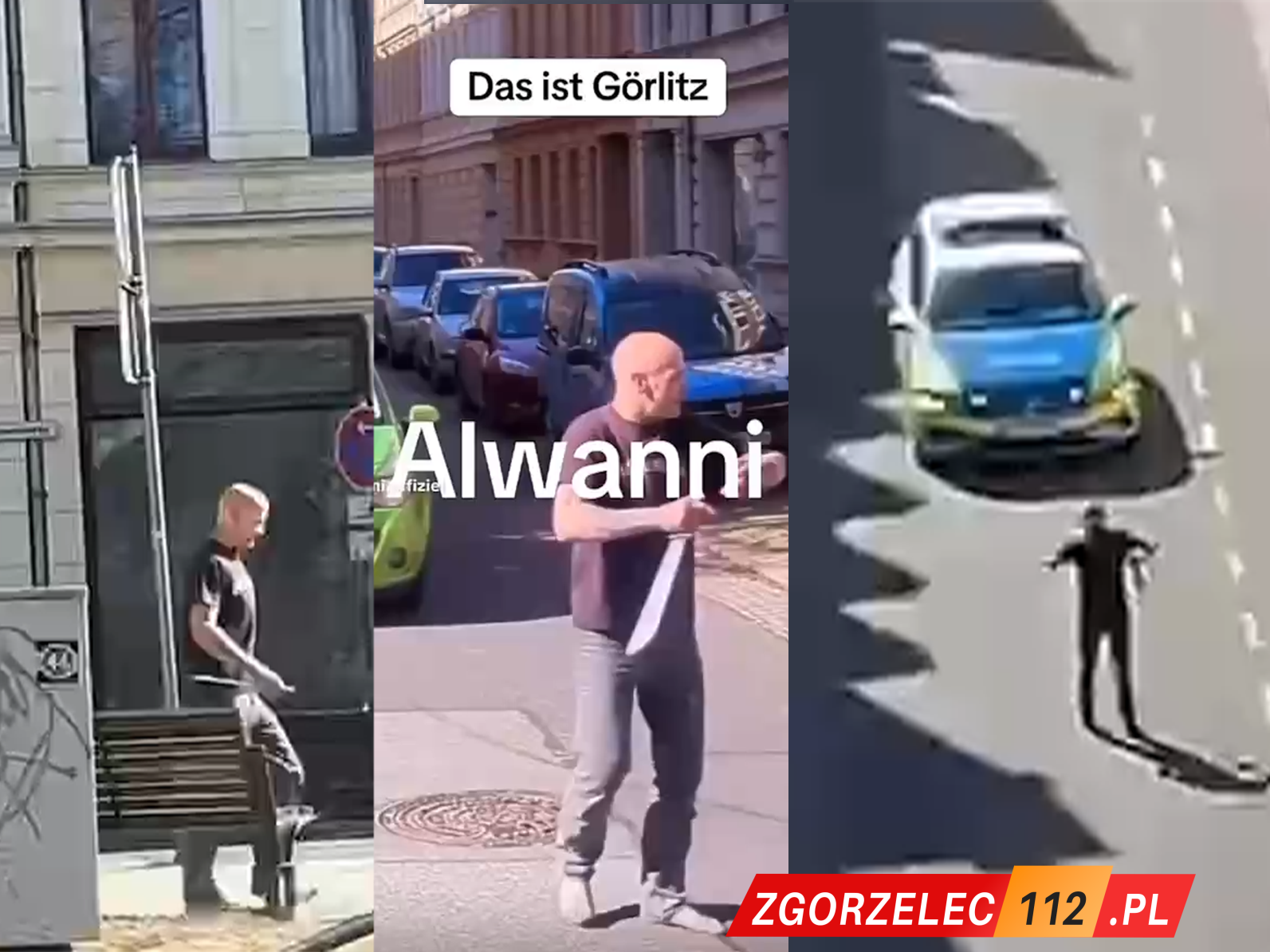 Z maczetą na policjantów w Görlitz! Niebezpieczna interwencja w centrum miasta [VIDEO]